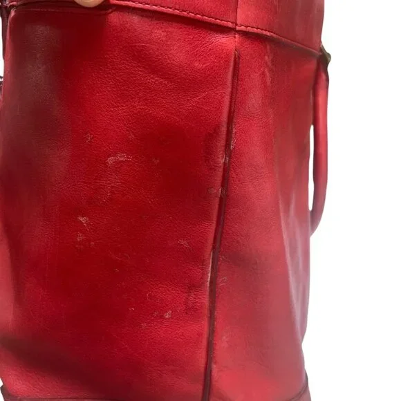 Coach Vintage red saddle leather HUGE weekender travel tote bag - Picture 8 of 10